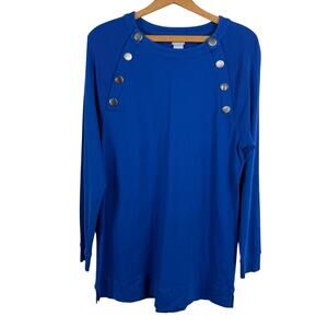 Chico's Women Knit Tunic Top Size 1 (US Medium) 100% Pima Cotton Travel Vacation